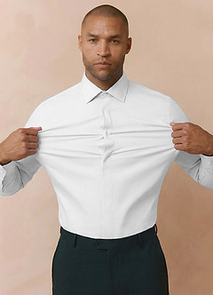front Noah White Performance Stretch Dress Shirt