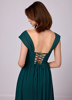 Barbie ♥ Azazie Bridesmaid Dresses Pine A-Line Corset Chiffon Dress image7