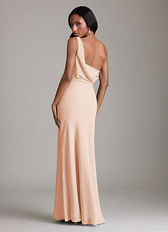 Azazie Madelyn Bridesmaid Dresses English Rose Mermaid One Shoulder Chiffon Convertible Dress image10