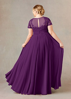 Azazie Annette Abiti per la Madre della Sposa Abito A-Line in Chiffon Pizzo Uva image8