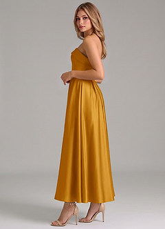 Azazie Lucienne Suknie dla druhen Linia A Pofałdowany Satyna elastyczna Długość kostki Sukienka image3