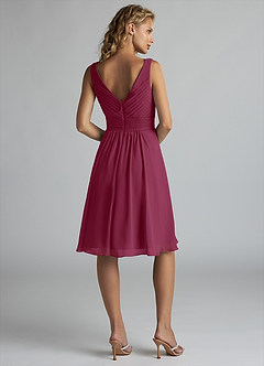 Azazie Grace Bridesmaid Dresses Mulberry A-Line Pleated Chiffon Dress image2
