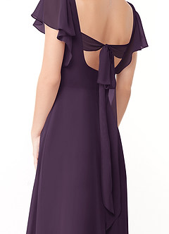 Azazie Syenna Bridesmaid Dresses Plum A-Line Ruched Chiffon Dress image3