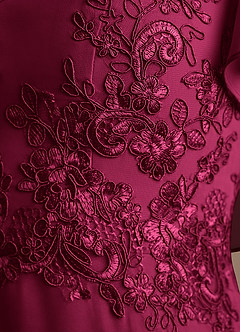 Azazie Frieda Mother of the Bride Dresses Burgundy A-Line Applique Chiffon Dress image6