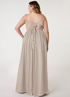 Azazie Zeya Bridesmaid Dresses Frost A-Line V-Neck Pleated Chiffon Dress image7