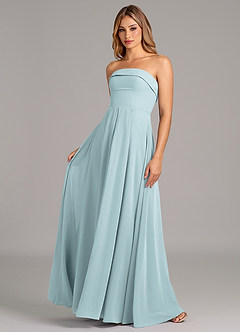 Azazie Lucienne Jurken voor bruidsmeisjes Converteerbaar Jurk van Chiffon met A-Lijn Strapless De Nevel image1