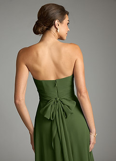 Azazie Tamira Suknie dla druhen Linia A Pofałdowany Szyfon Do ziemi Sukienka image5