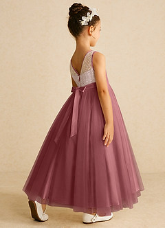 Azazie Tay Flower Girl Dresses Amethyst A-Line Sequins Tulle Dress image5