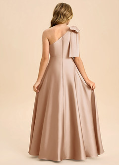 Azazie Penguin Junior Abito A-Line in Raso Elasticizzato Fiocco Rosa Inglese image2