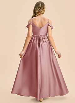 Azazie Rayne Junior Vestido Rosa Polvorienta de Satén Elástico de Corte en A con Escote corazón image2