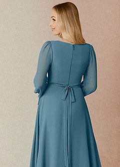 Azazie Leonia Jurken voor bruidsmeisjes Jurk van Chiffon met A-Lijn Lange mouw Bermuda image7