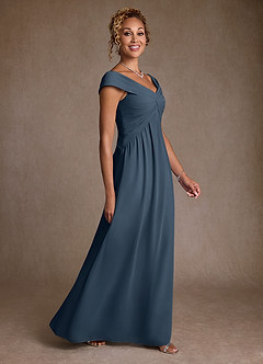 Azazie Myrtle Kleider für die Brautmutter A-Linie Plissee Chiffon Kleid Neptunblau image3