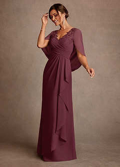 Azazie Santa Clara Moeder van de bruid jurken A-Lijn Jurk van Kant Cabernet image4