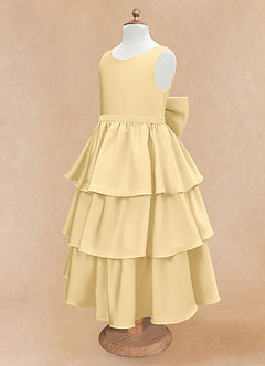 Azazie Margie Flower Girl Klänningar Klä A-Linje i Stretch Satin Rosett image6