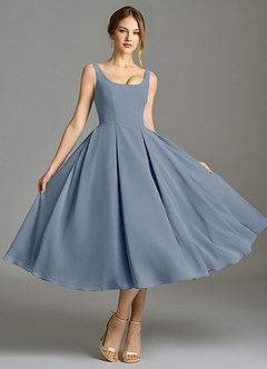 Azazie Amalie Bridesmaid Dresses Twilight A-Line Pleated Chiffon Dress image5