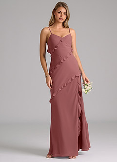 Azazie Nancie Bridesmaid Dresses Amethyst Mermaid Ruched Chiffon Dress image4