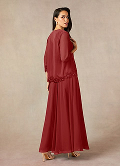 Azazie Devana Mother of the Bride Dresses Rust A-Line Sequins Chiffon Dress image2