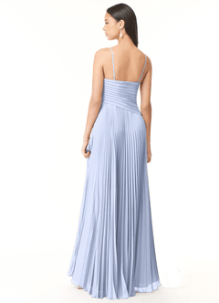 Azazie Vini Robes de demoiselle d'honneur Robe Trapèze en Mousseline de soie Col V plissé Eis image2