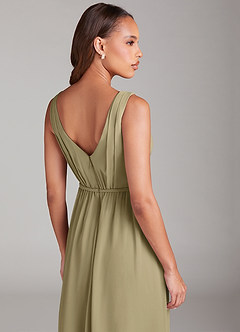 Azazie Tanicia Bridesmaid Dresses Moss Green A-Line Pleated Chiffon Dress image6