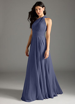 Azazie Charlize Bridesmaid Dresses Stormy A-Line One Shoulder Chiffon Dress image4