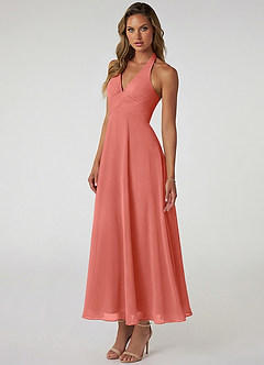 Azazie Tessie Suknie dla druhen Linia A Pofałdowany Szyfon Długość kostki Sukienka image3