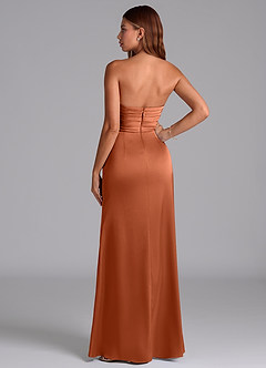 Azazie Claudelle Bridesmaid Dresses Cedar Rose Mermaid Strapless Stretch Satin Dress image7