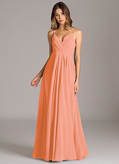 Azazie Amani Bridesmaid Dresses Sunset A-Line Pleated Chiffon Dress image4