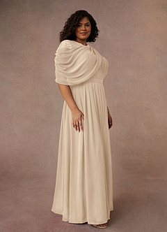 Azazie Olena Abiti per la Madre della Sposa Abito A-Line in Chiffon Lustrini Champagne image2