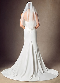 front Jenna Pearl Waist Length Veil