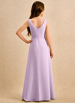Azazie Chibi Girls Formal Flower Girl Dresses Frosted Lilac A-Line Pleated Chiffon Dress image2