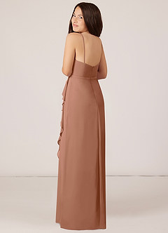 Azazie Kaylee Junior Bronzer A-Line with Belt Chiffon Dress image5