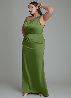 Azazie Akilah Bridesmaid Dresses Juniper Mermaid One Shoulder Stretch Satin Dress image12