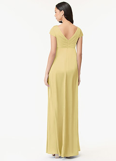 Azazie Allessia Maternity Bridesmaid Dresses A-Line Pleated Stretch Satin Floor-Length Dress image2