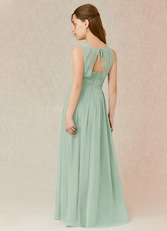 Azazie Bibiane Junior Agave A-Line Pleated Chiffon Dress image5