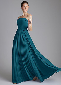 Azazie Mariana Bridesmaid Dresses Ink Blue A-Line Strapless Chiffon Dress image6