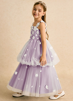 Azazie Teacup Flower Girl Klänningar Klänning Balklänning i Tyll Spets image3