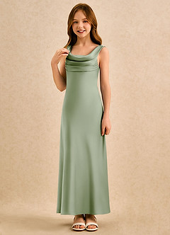 Azazie Raspberry Girls Formal Flower Girl Klänningar Klä A-Line i Stretch Satin Plisserad image5