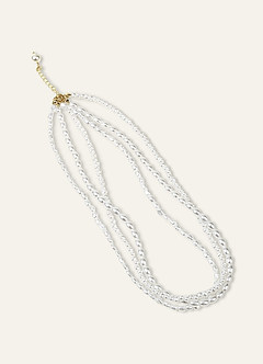 front Multi Layer Pearl Choker Necklace