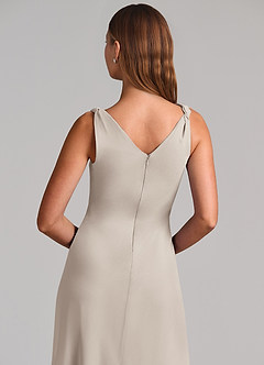 Azazie Nerine Brudtärnklänningar Klä av A-Linje i Chiffong Plisserad Frost image7