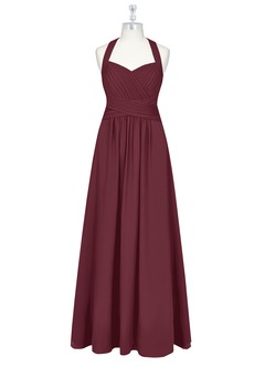 Azazie Claudia Bridesmaid Dresses Cabernet A-Line Sweetheart Neckline Chiffon Dress image7