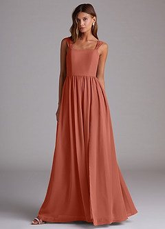 Azazie Calianna Bridesmaid Dresses Clay A-Line Off the Shoulder Chiffon Convertible Dress image4