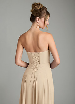 Azazie Gabriela Robes de demoiselle d'honneur Robe Trapèze en Mousseline de soie Corset Champagne image11