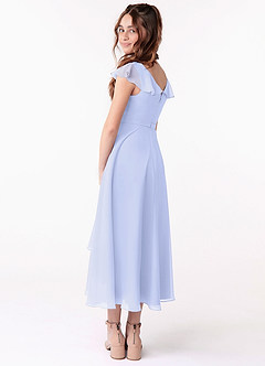 Azazie Posie Junior A-Linie Gestreift Chiffon Kleid Lavendel image2