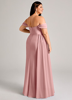 Azazie Amyra Bridesmaid Dresses Dusty Rose Sheath Off the Shoulder Chiffon Convertible Dress image13