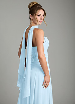 Azazie Gabriela Bridesmaid Dresses Sky Blue A-Line Corset Chiffon Dress image12