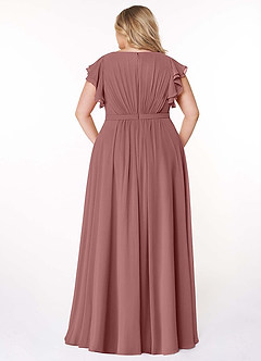 Azazie Daphne Modest Bridesmaid Dresses A-Line Ruffled Chiffon Floor-Length Dress image8