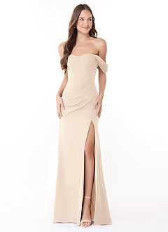 Azazie Lynnie At-home Try On Dresses Agave Mermaid Off the Shoulder Chiffon Convertible Dress image1