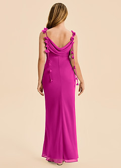 Azazie Trinity Junior Vestido Fucsia de Gasa de Corte Sirena con Plisado image2