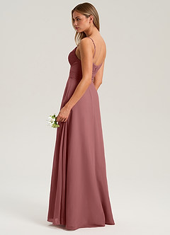 Azazie Terese Bridesmaid Dresses Amethyst A-Line Pleated Chiffon Dress image5