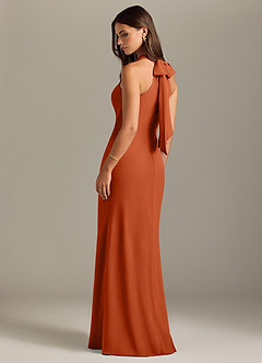 Azazie Doretta Bridesmaid Dresses Burnt Orange Mermaid Pleated Chiffon Dress image7